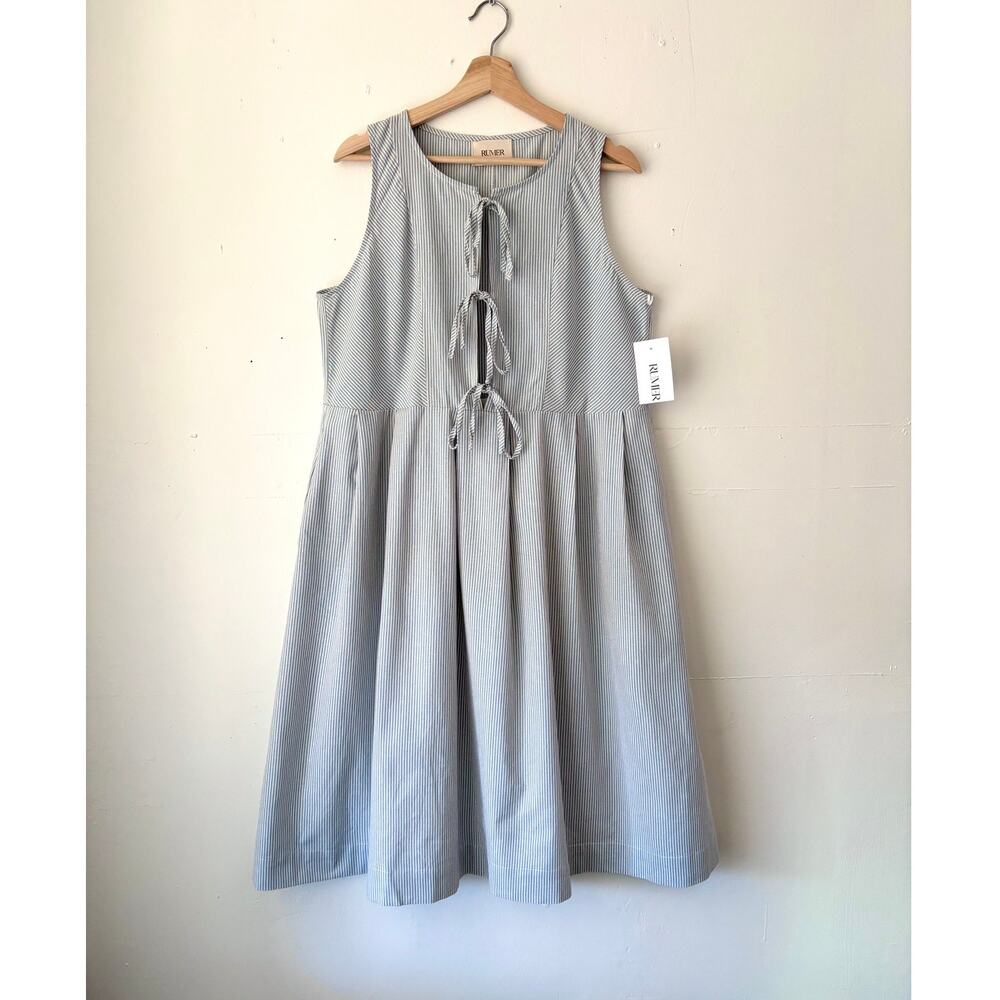 $269 NWT Rumer the Label Stripe Baby Doll Dress Nautical Coastal Made in AU- Med